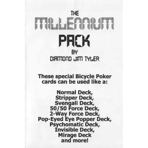 Diamond Jim Tyler - The Millenium Pack (Booklet)