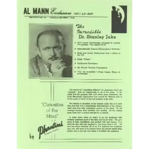 The Incredible Dr Stanley Jaks by Al Mann