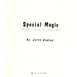 Jerry Andrus – Special Magic, lecture notes for 1974 Japan tour