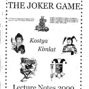 The Joker Game Lecture Notes 2000 by Kostya Kimlat
