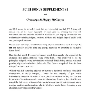 The Professional’s Choice Iii – Bonus Supplement 1 by Jerome Finley