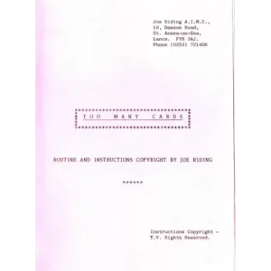 Too Many Cards by Joe Riding