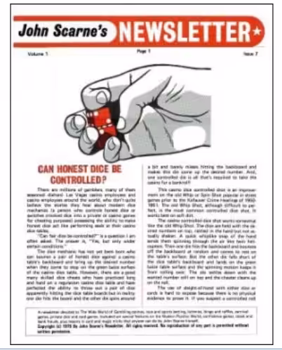 John Scarne's Newsletter by John Scarne