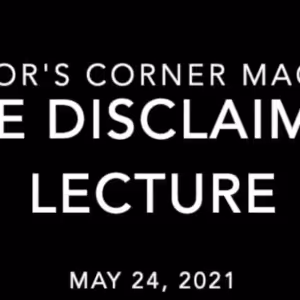 Tom Dobrowolski The Disclaimer Lecture 24 May 2021