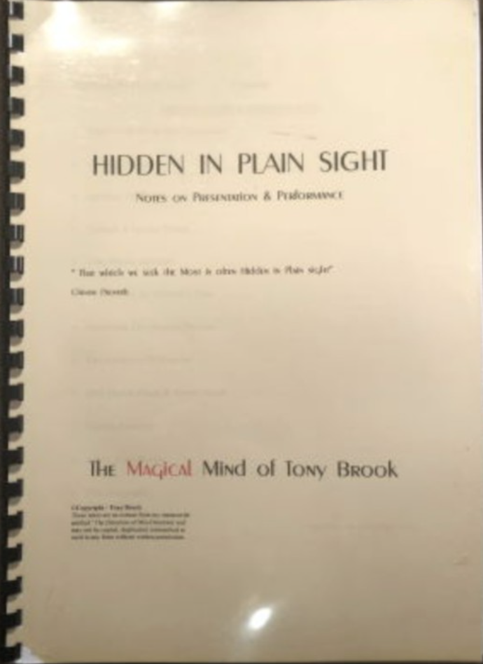 Hidden in Plain Sight by Tony Brook