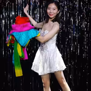 Rainbow Silk Fountain Streamer by Yan Yan Ma and Magiclism
